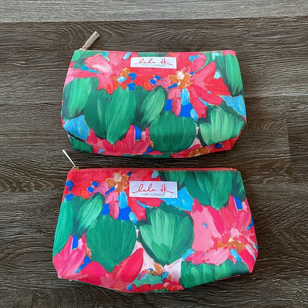 Lulu dk for Clinique Cosmetic Bag Makeup Pouch Set of Two - Picture 2 of 3